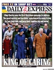 Daily Express (UK) Newspaper Front Page for 26 December 2022