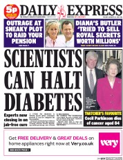 Daily Express (UK) Newspaper Front Page for 26 January 2016