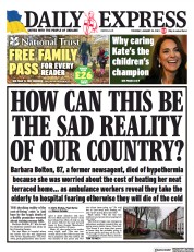 Daily Express (UK) Newspaper Front Page for 26 January 2023