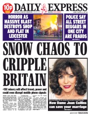 Daily Express (UK) Newspaper Front Page for 26 February 2018