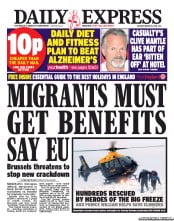 Daily Express (UK) Newspaper Front Page for 26 March 2013
