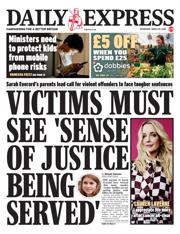 Daily Express front page for 26 March 2025