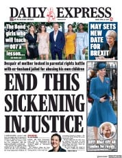 Daily Express (UK) Newspaper Front Page for 26 April 2019