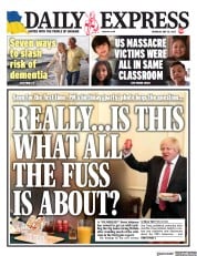 Daily Express front page for 26 May 2022