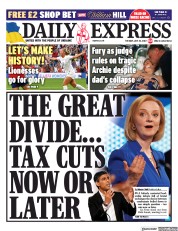 Daily Express front page for 26 July 2022