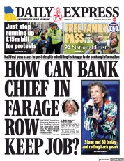 Daily Express (UK) Newspaper Front Page for 26 July 2023