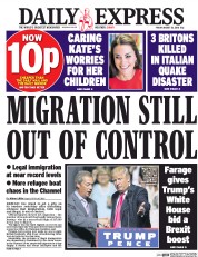 Daily Express (UK) Newspaper Front Page for 26 August 2016