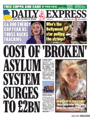 Daily Express (UK) Newspaper Front Page for 26 August 2022