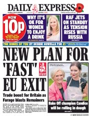Daily Express (UK) Newspaper Front Page for 27 October 2016