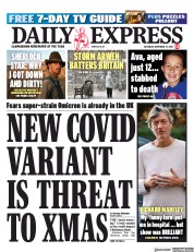 Daily Express (UK) Newspaper Front Page for 27 November 2021