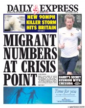 Daily Express (UK) Newspaper Front Page for 27 December 2013