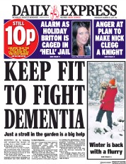 Daily Express (UK) Newspaper Front Page for 27 December 2017
