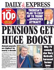 Daily Express (UK) Newspaper Front Page for 27 January 2017