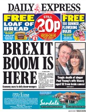 Daily Express (UK) Newspaper Front Page for 27 January 2018