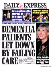 Daily Express (UK) Newspaper Front Page for 27 January 2020