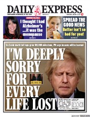 Daily Express (UK) Newspaper Front Page for 27 January 2021