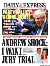 Daily Express (UK) Newspaper Front Page for 27 January 2022