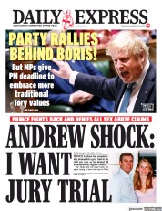 Daily Express (UK) Newspaper Front Page for 27 January 2022