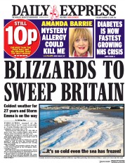 Daily Express (UK) Newspaper Front Page for 27 February 2018