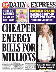 Daily Express Newspaper Front Page (UK) for 27 March 2014