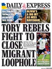 Daily Express (UK) Newspaper Front Page for 27 March 2023