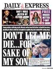 Daily Express (UK) Newspaper Front Page for 27 April 2019