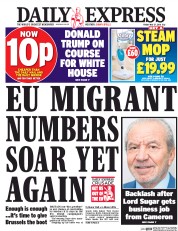 Daily Express (UK) Newspaper Front Page for 27 May 2016