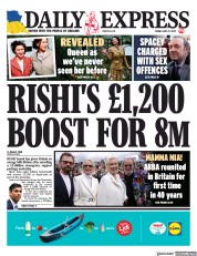 Daily Express (UK) Newspaper Front Page for 27 May 2022