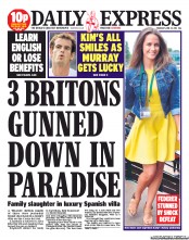 Daily Express (UK) Newspaper Front Page for 27 June 2013