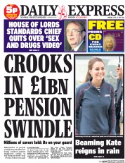 Daily Express (UK) Newspaper Front Page for 27 July 2015