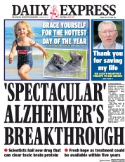 Daily Express (UK) Newspaper Front Page for 27 July 2018
