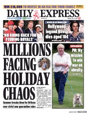 Daily Express (UK) Newspaper Front Page for 27 July 2020