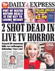 Daily Express (UK) Newspaper Front Page for 27 August 2015