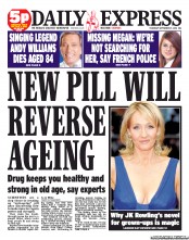 Daily Express (UK) Newspaper Front Page for 27 September 2012