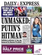 Daily Express (UK) Newspaper Front Page for 27 September 2018
