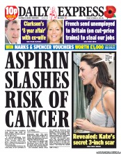 Daily Express (UK) Newspaper Front Page for 28 October 2011