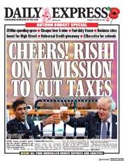 Daily Express (UK) Newspaper Front Page for 28 October 2021