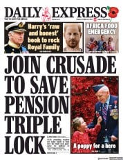 Daily Express (UK) Newspaper Front Page for 28 October 2022