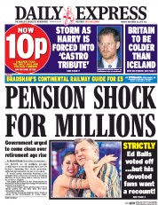Daily Express (UK) Newspaper Front Page for 28 November 2016