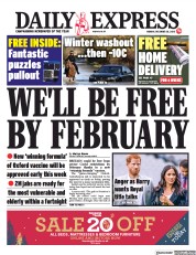 Daily Express (UK) Newspaper Front Page for 28 December 2020