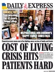 Daily Express (UK) Newspaper Front Page for 28 December 2022