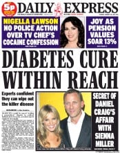 Daily Express (UK) Newspaper Front Page for 28 January 2014