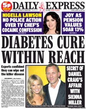 Daily Express Newspaper Front Page (UK) for 28 January 2014