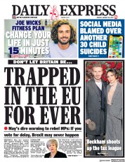Daily Express (UK) Newspaper Front Page for 28 January 2019