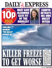 Daily Express (UK) Newspaper Front Page for 28 February 2018