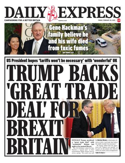 Daily Express Newspaper Front Page (UK) for 28 February 2025