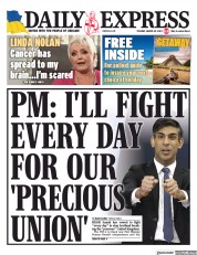Daily Express front page for 28 March 2023