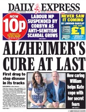 Daily Express (UK) Newspaper Front Page for 28 April 2016