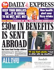 Daily Express (UK) Newspaper Front Page for 28 May 2014