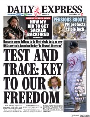 Daily Express (UK) Newspaper Front Page for 28 May 2020